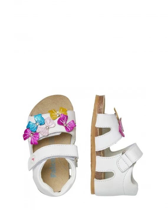 Leather sandals with flower