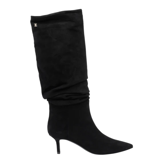 Black Suede Pump Booties Boots Fabi