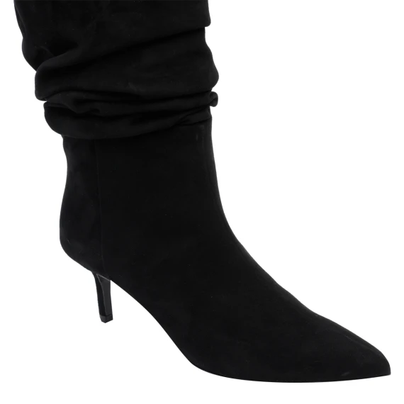 Black suede heeled boots Fabi