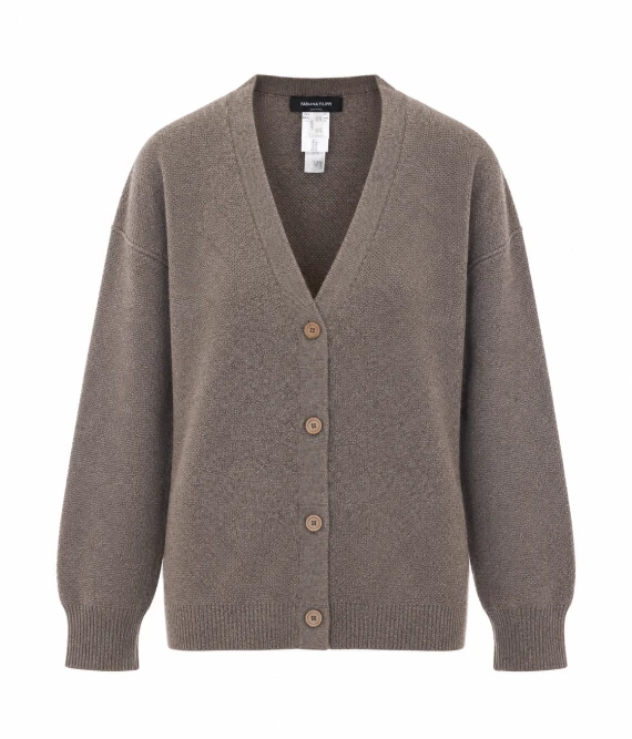 Cardigan in maglia beige Fabiana Filippi