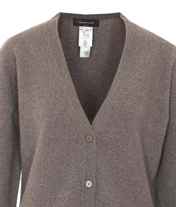 Cardigan in maglia beige Fabiana Filippi