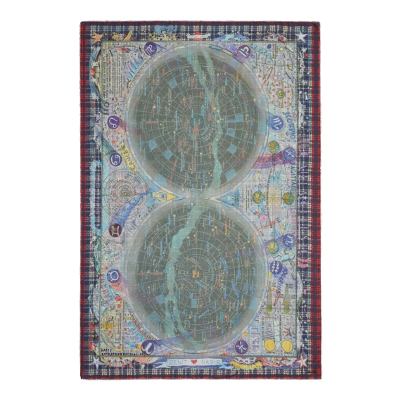 Sciarpa rettangolare multicolore in modal e cashmere