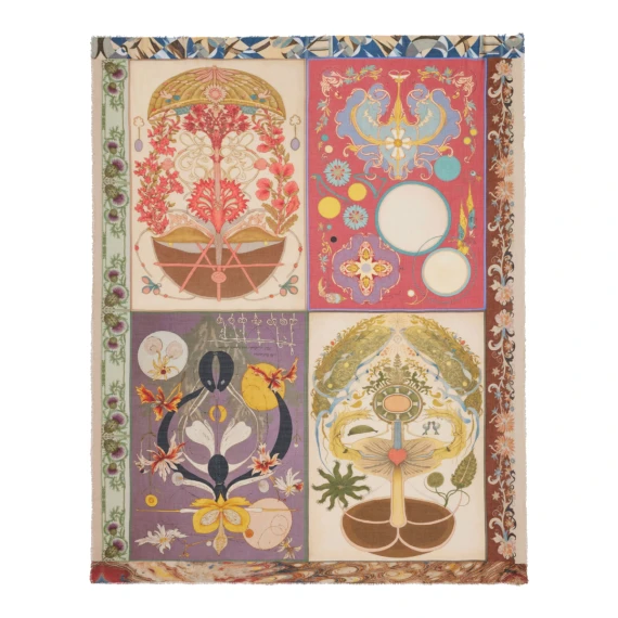Sciarpa multicolore in cashmere