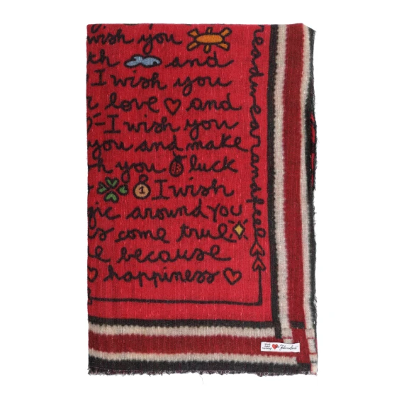 Sciarpa rossa in seta e cashmere