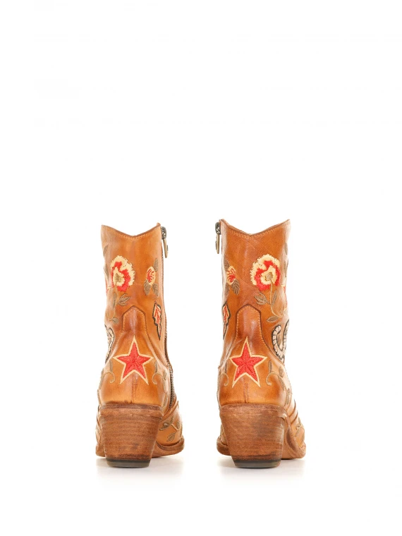Texan model ankle boot with embroidery