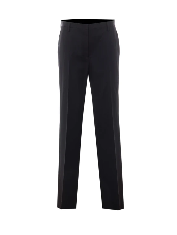Pantaloni neri in lana grain de poudre Fendi