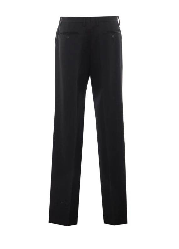 Pantaloni neri in lana grain de poudre Fendi
