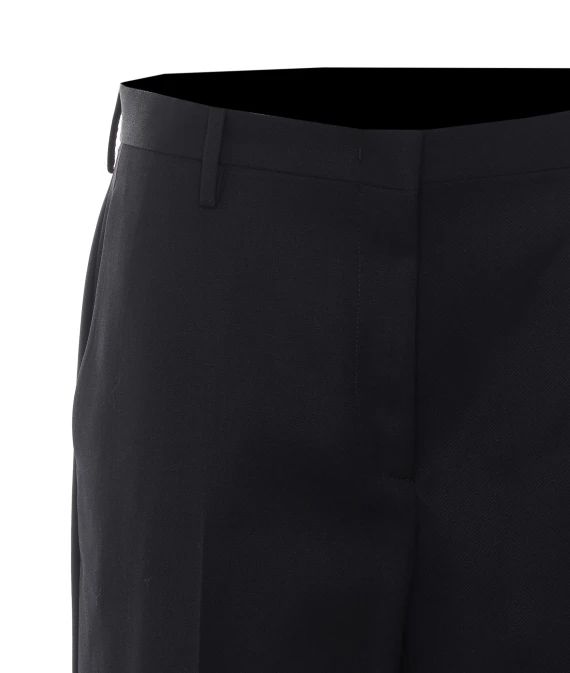 Pantaloni neri in lana grain de poudre Fendi