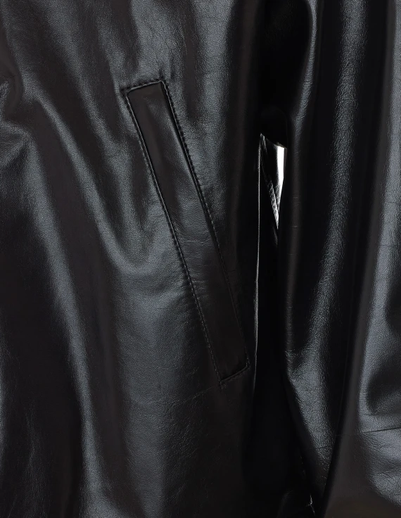 Giacca bomber nera con cappuccio Fendi