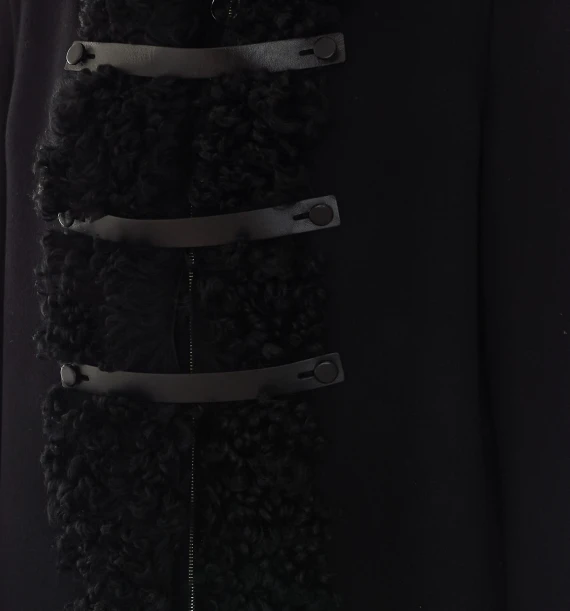 Cappotto midi nero in lana vergine e angora Fendi