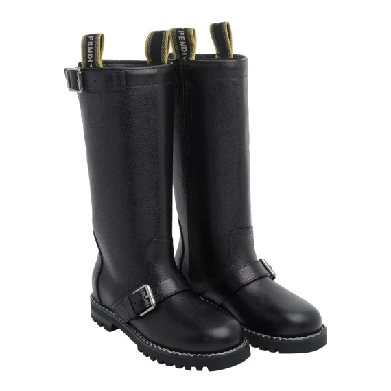 Stivali biker neri Fendi