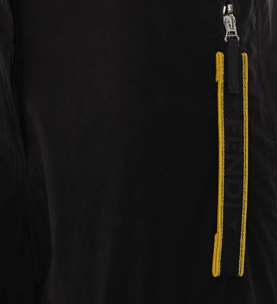 Pantaloni cargo neri in canvas di cotone Fendi