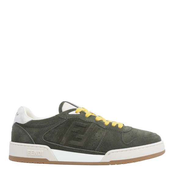 Sneakers Match in pelle di vitello verde scuro Fendi