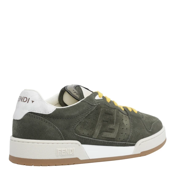 Green dark calf leather Match sneakers Fendi