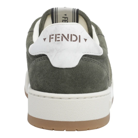 Green dark calf leather Match sneakers Fendi
