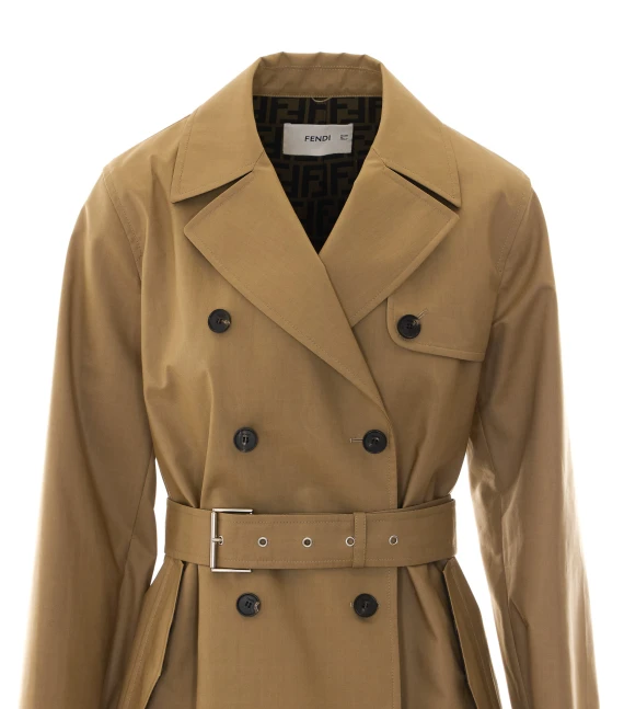 Trench beige doppiopetto Fendi