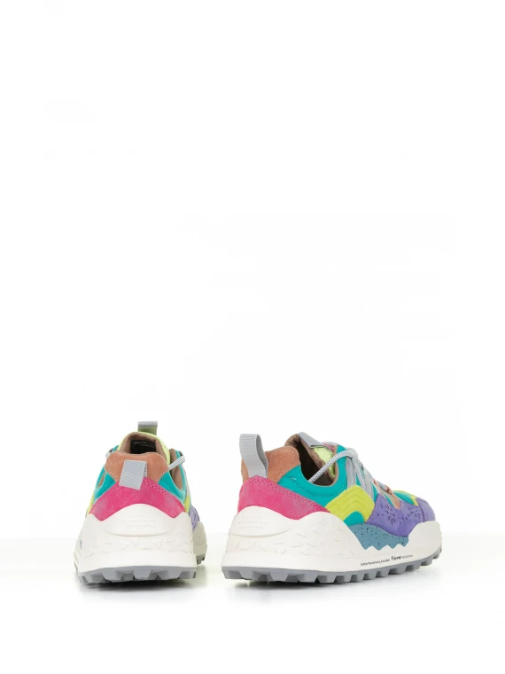 Multicolored Washi sneakers in suede and nylon