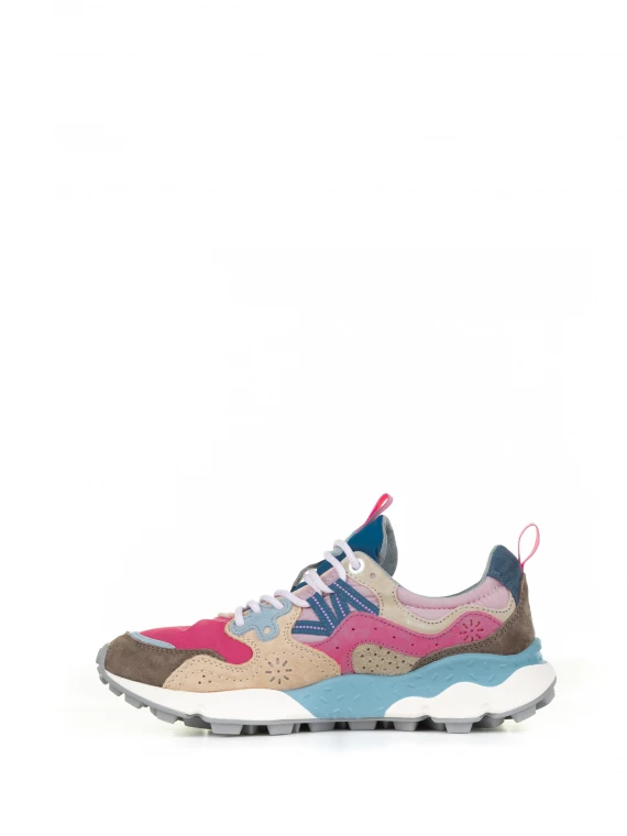 Multicolored Yamano sneakers in suede and nylon