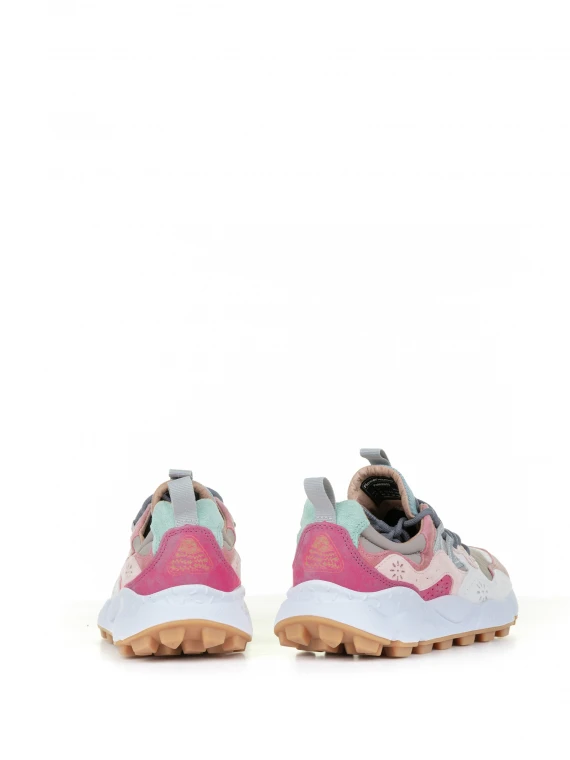 Yamano pink suede and nylon sneakers
