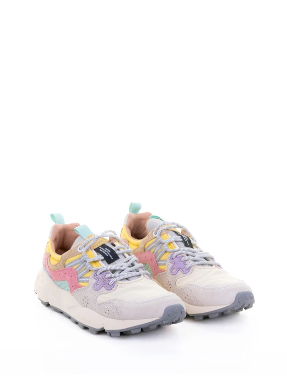 Sneaker Yamano multicolore in nylon e suede