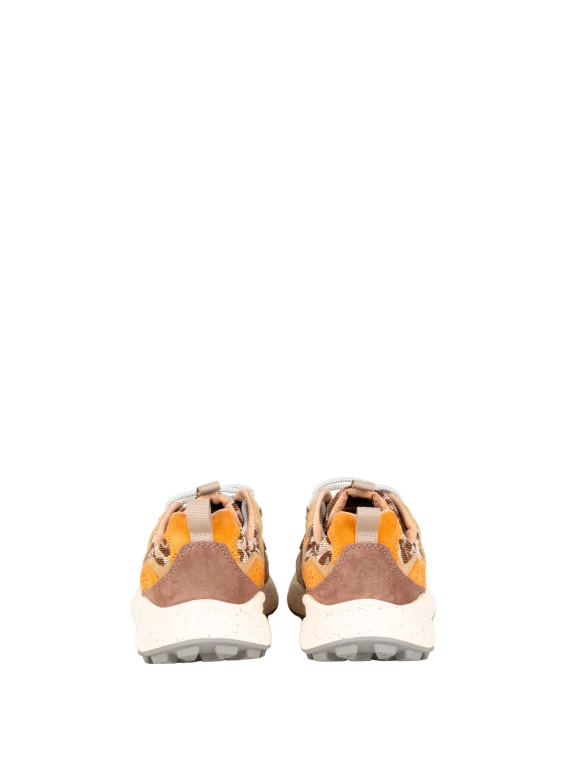 Sneakers basse arancione chiaro e marroni Flower Mountain