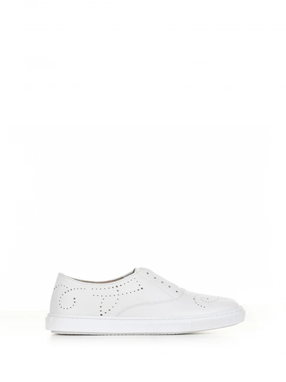 White leather slip-on sneaker