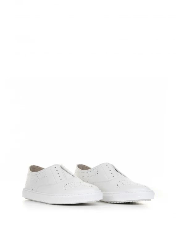 White leather slip-on sneaker