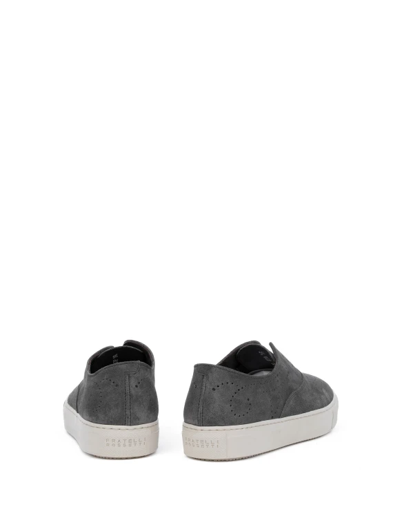 Sneaker slip on grigio in suede