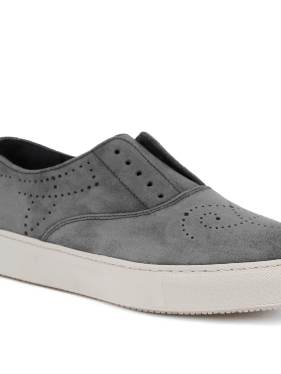 Sneaker slip on grigio in suede