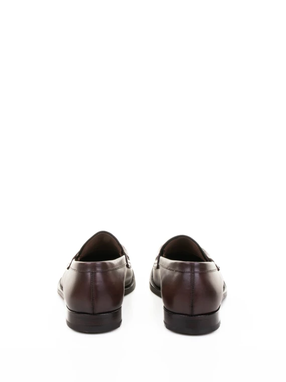 Mocassino mogano in pelle