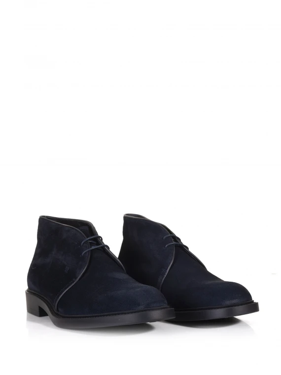 Ankle boot in navy blue suede
