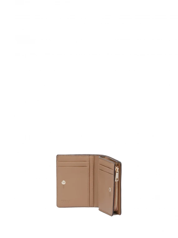 Camelia S beige wallet in grained leather