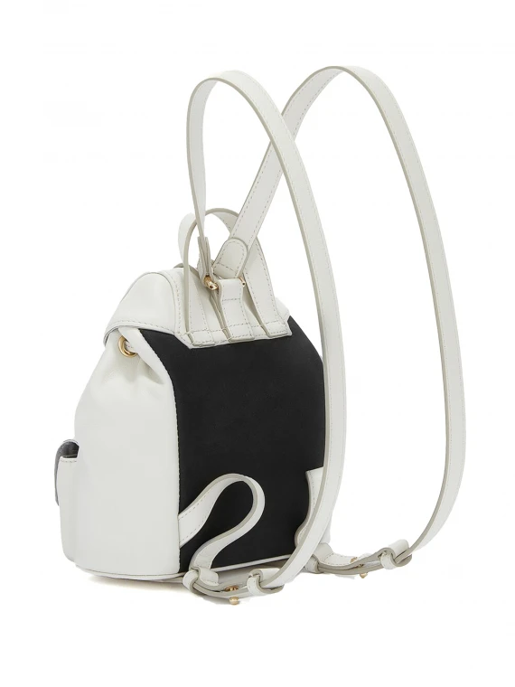 Flow mini white leather backpack