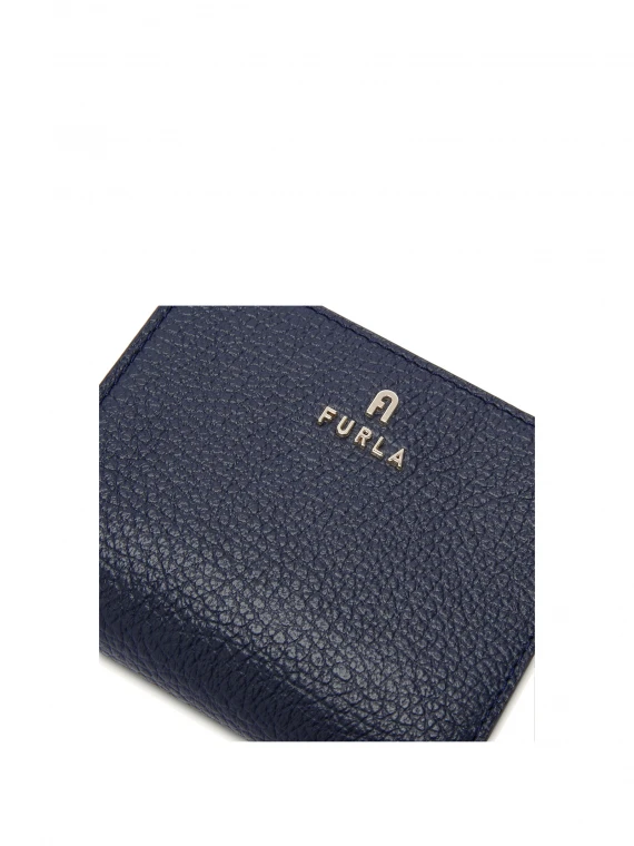Camelia S blue wallet in grained leather