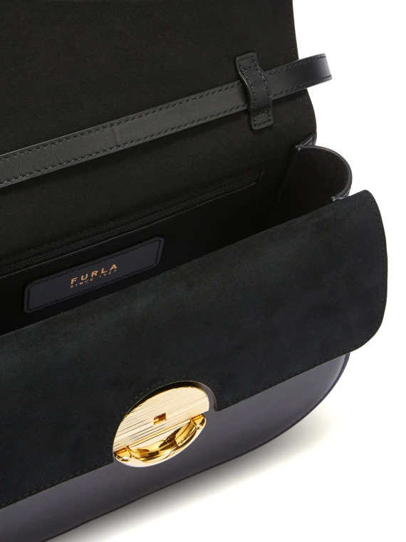 Sfera shoulder bag black in smooth leather