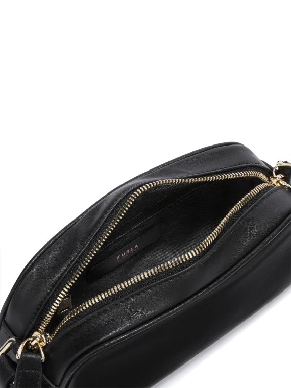 Goccia mini black leather shoulder bag