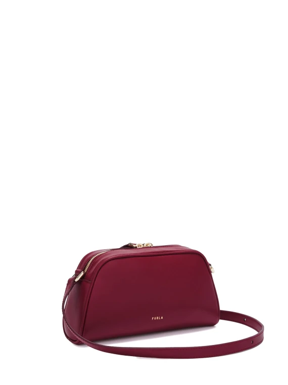 Goccia mini cherry leather shoulder bag