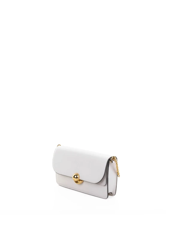 Borsa a tracolla S in pelle bianca
