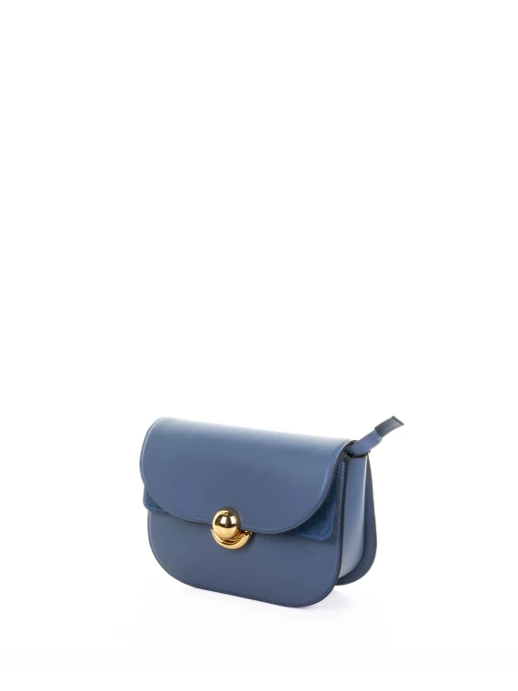 Borsa a tracolla S in pelle bluette