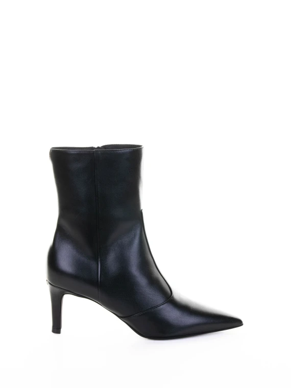 Black leather ankle boots