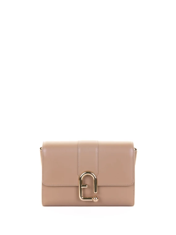 Urban S beige leather shoulder bag
