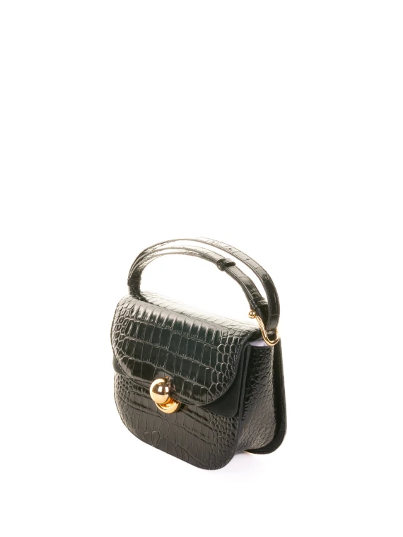 Borsa a tracolla Sfera S nera in pelle stampa Cocco