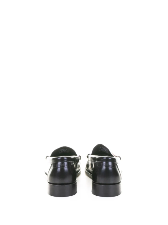 Mocassino nero in pelle donna