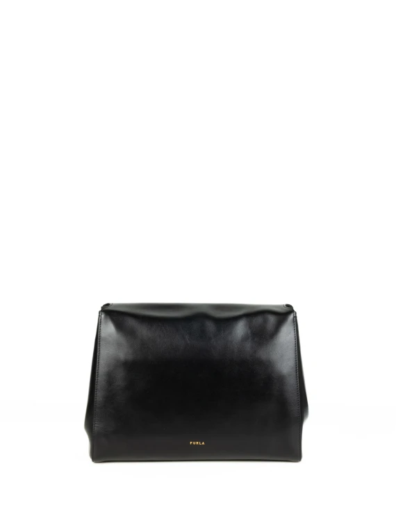 Domus M black leather shoulder bag