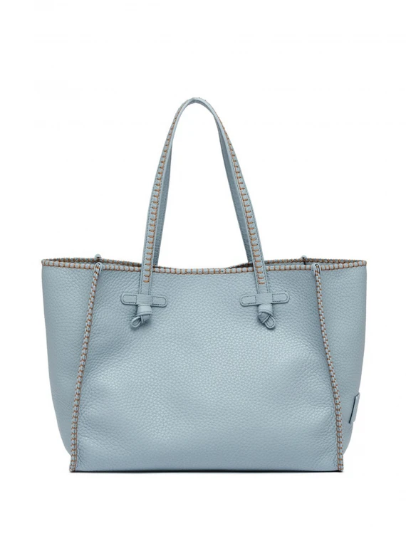 Light blue Marcella shopping bag in bubble leather