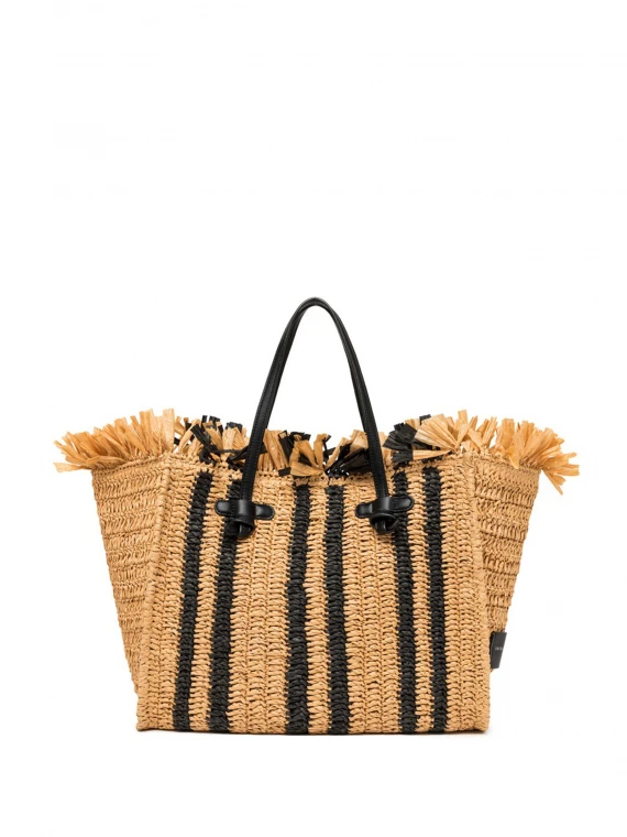 Marcella shopping bag with straw