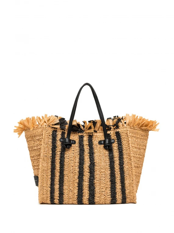 Marcella shopping bag with straw