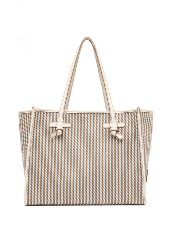 Marcella shopping bag with striped motif