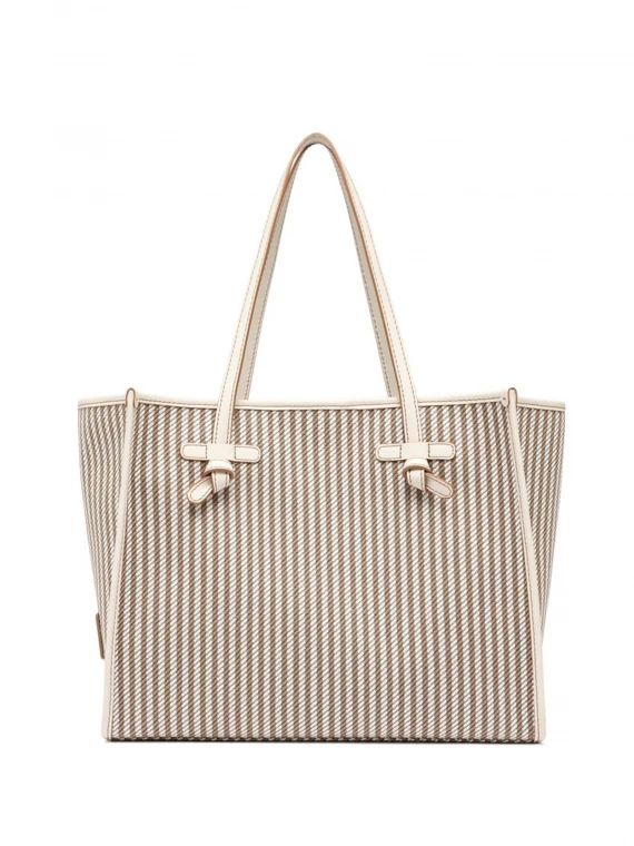 Marcella shopping bag with striped motif