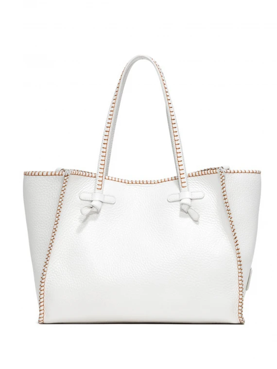 White Marcella shopping bag in bubble leather